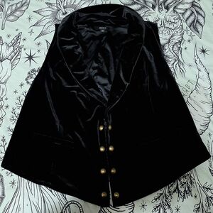 TORRID Black Velvet Vest Waistcoat